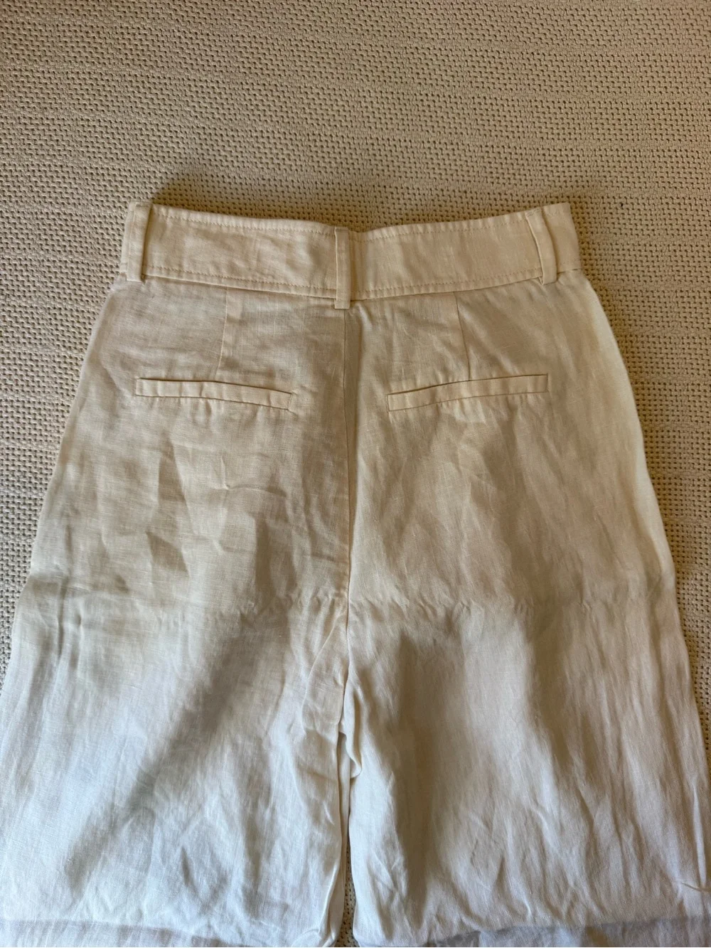 Everlane Way High Drape Linen Pants size 0 cream